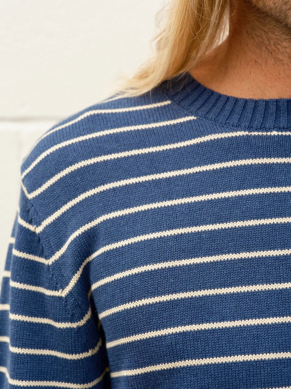 Mollusk - Striped Linen Sweater | Navy Stripe