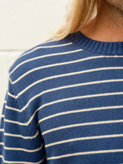 Mollusk - Striped Linen Sweater | Navy Stripe