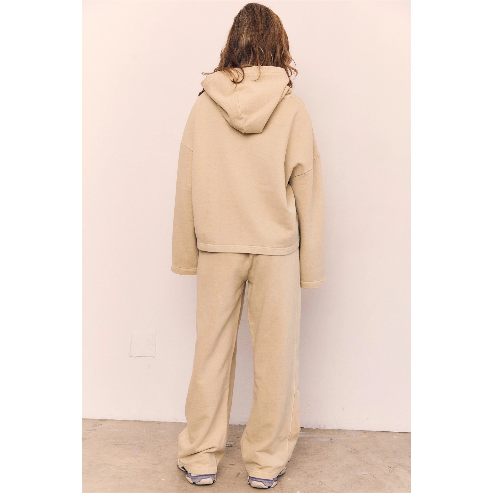 Blank Lab - Cotton Terry Wide Leg Pants | Chalk