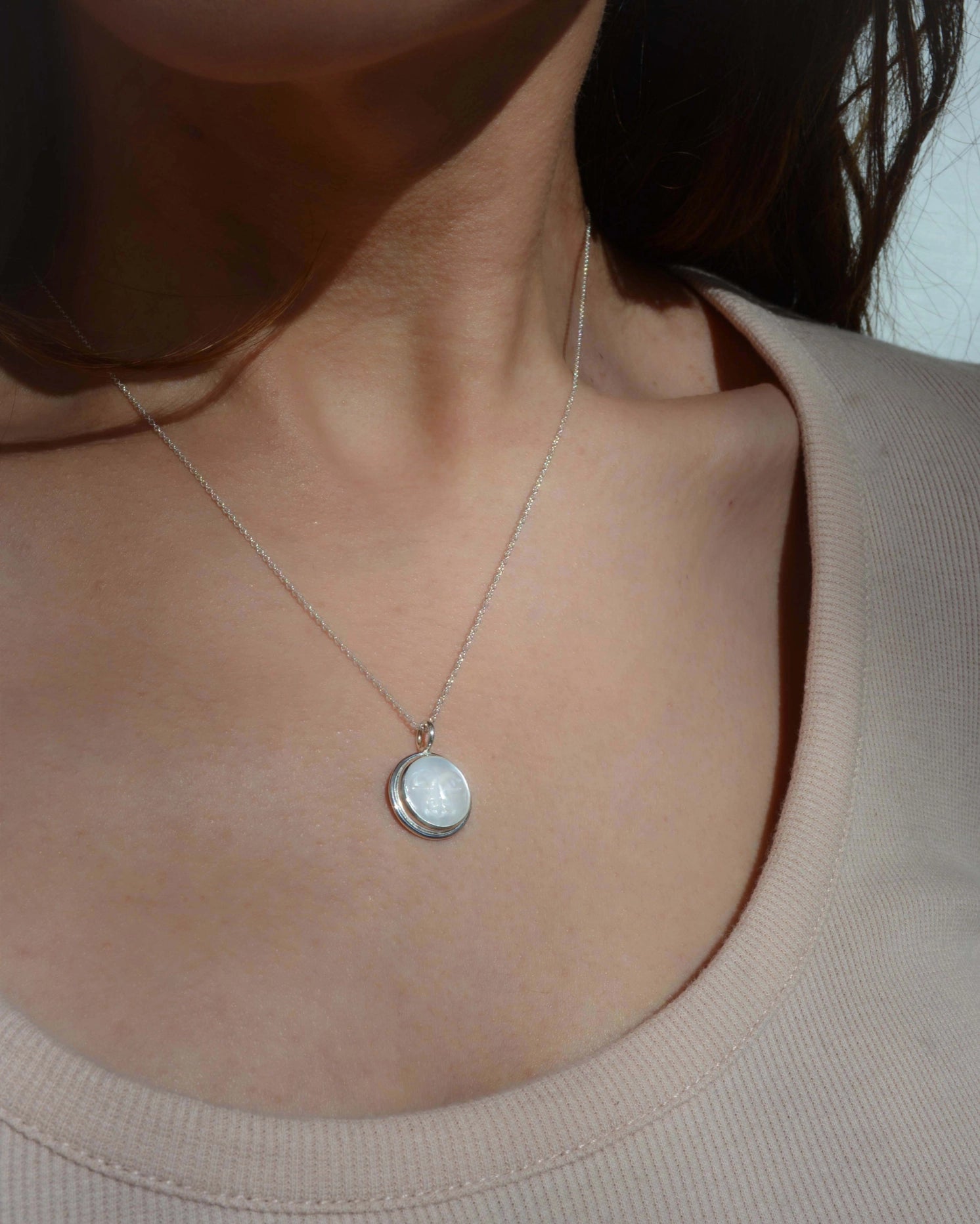 Gem & Blue -  Pearl Moon Necklace