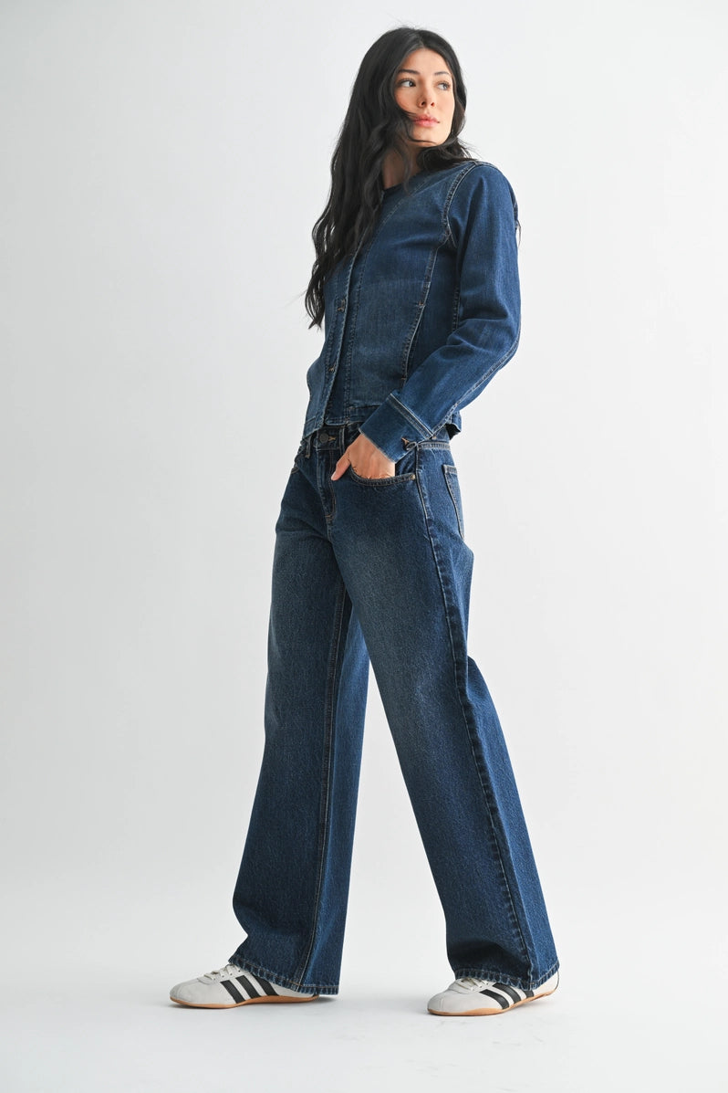 Just Black Denim - Baggy Wide Leg | Dark Denim