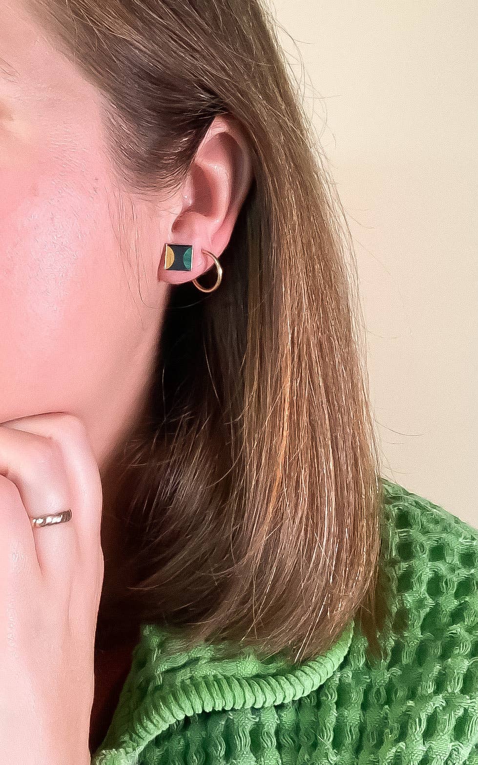 Michelle Starbuck Designs - Malachite, Tiger's Eye, and Onyx Square Studs