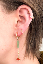 Made Community - Long Bead + Cluster Hoop Earring