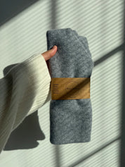 Billy Bamboo - Fuzzy Wool Cravat Scarf | Pebble Grey