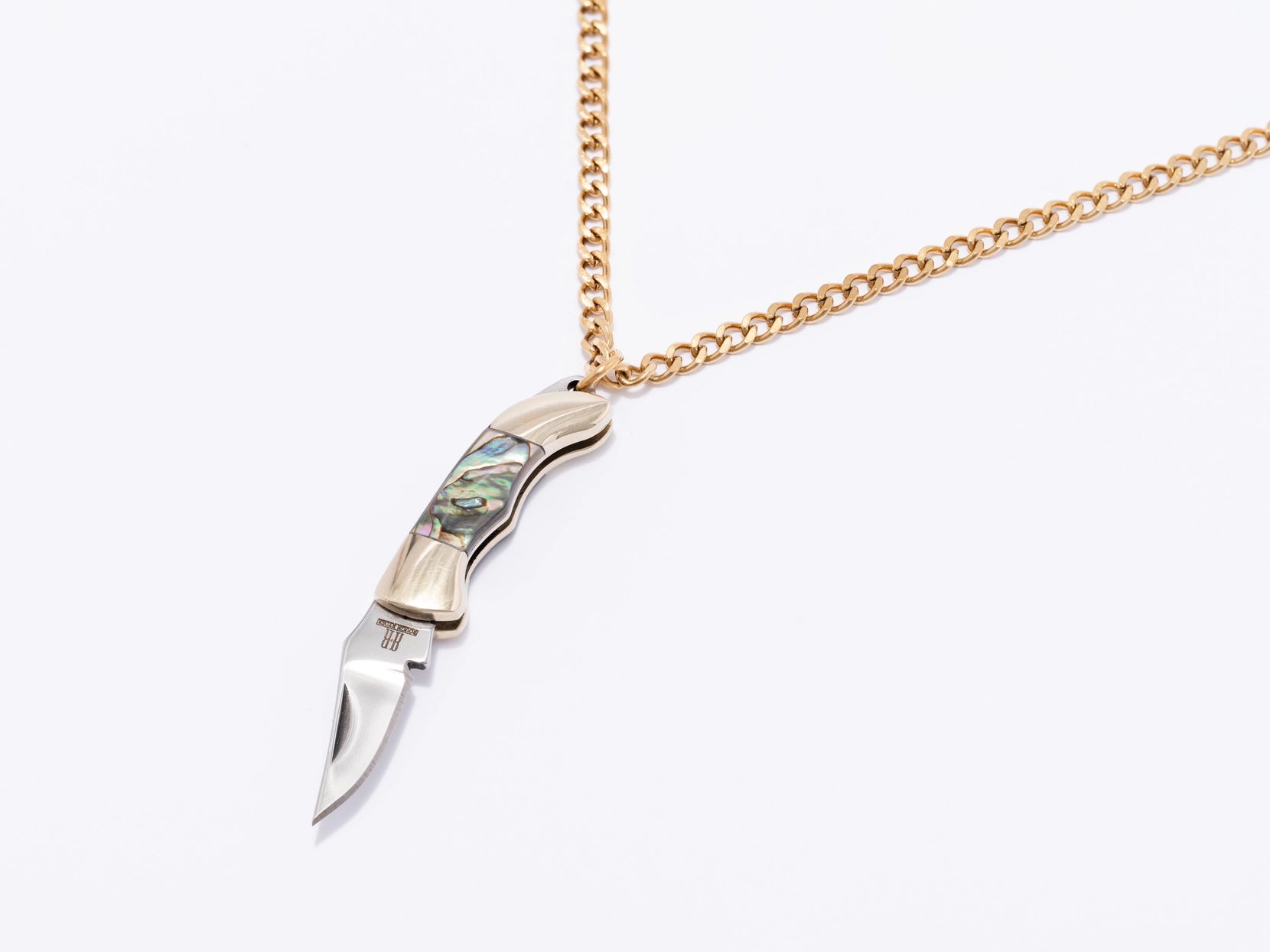 Larissa Loden - Judith Gold Abalone Utility Safety Necklace