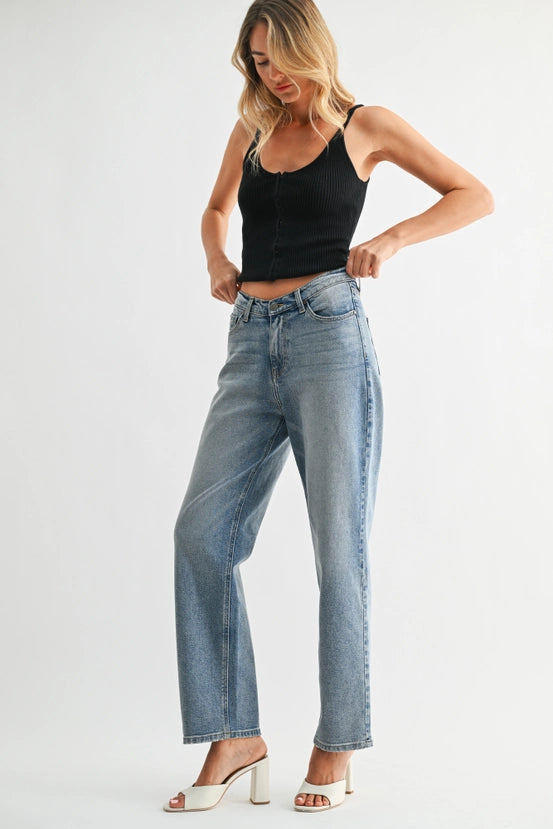 Just Black Denim - V-Waist Straight Leg Denim | Light Denim