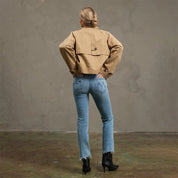 RAISONNEL - Short Double-Breasted Trench Jacket | Khaki Beige