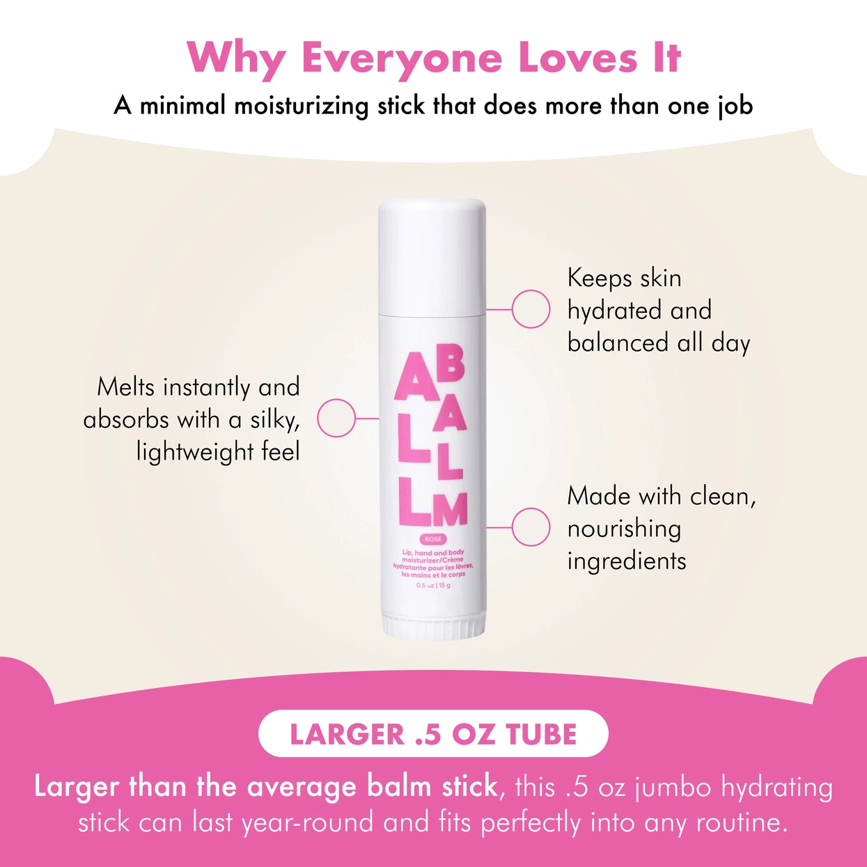 Zizia Botanicals - Giant All Balm Jumbo Stick | Rose