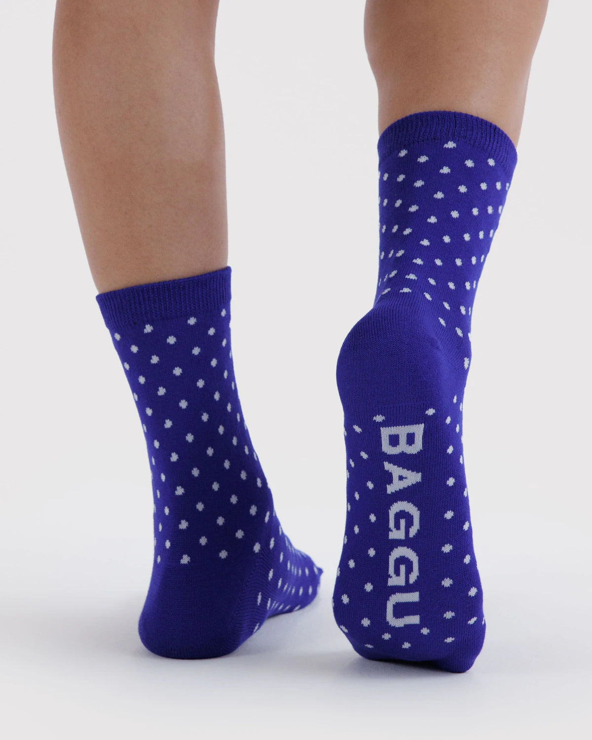 Baggu - Crew Sock | Micro Blue and White Polka Dot