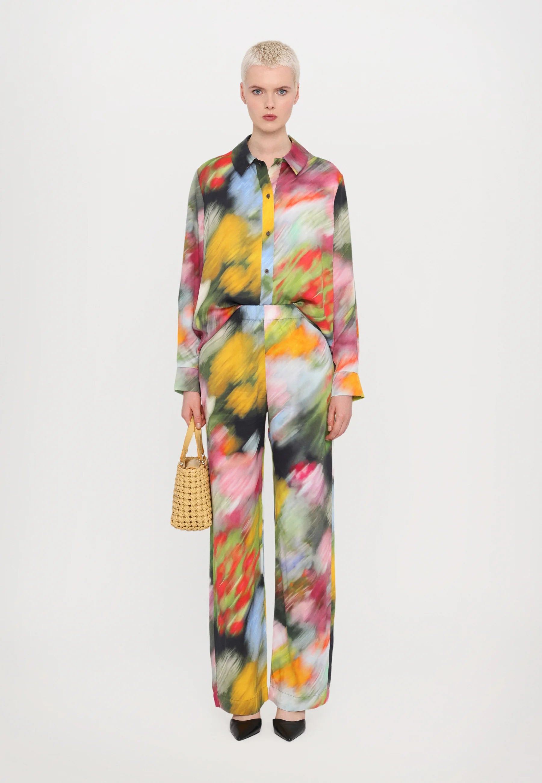 Stine Goya Elasticated Long Pants in Liquid Floral (L)