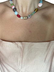 CÉLAÉL - Candy Multi Color Mix Necklace | Cherry Red & Moss Green