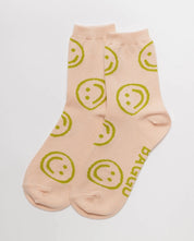 Baggu - Crew Sock | Light Pink Happy