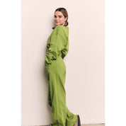 Blank Lab - Organic Cotton Terry Cropped Balloon Sweatshirt | Peridot