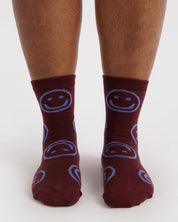 Baggu - Crew Sock | Mahogany Happy