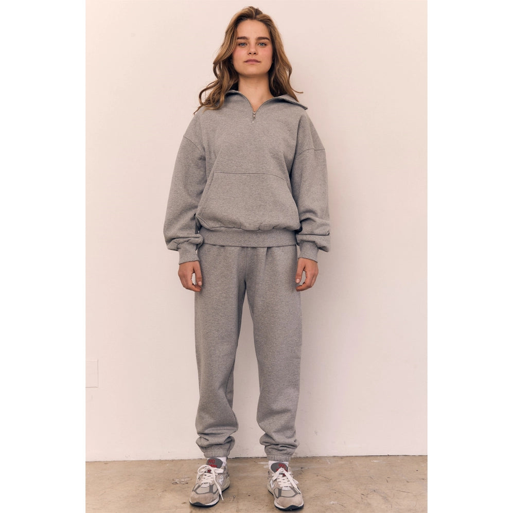 Blank Lab - Half Zip Fleece Sweatshirt | Off White