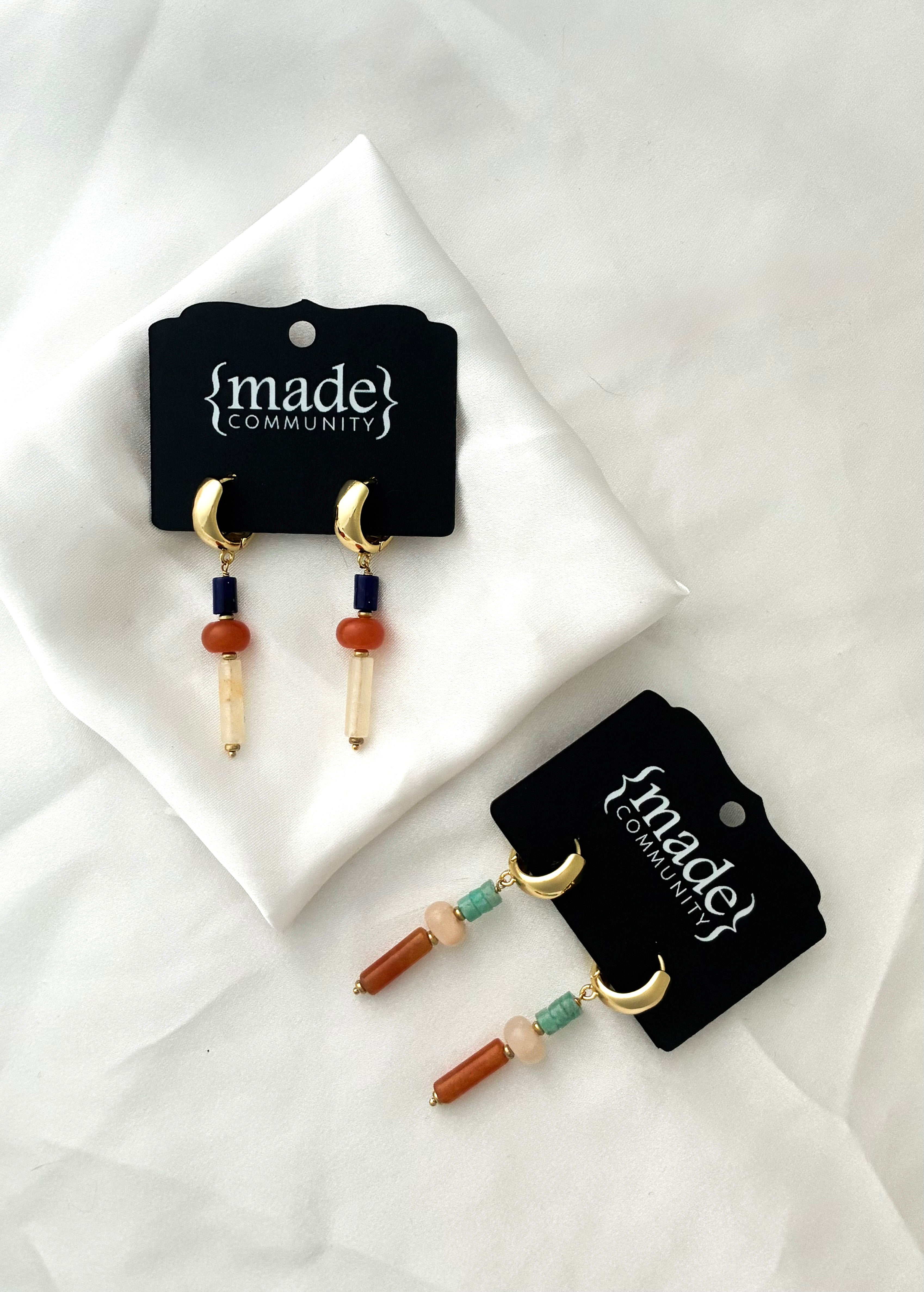 Made Community - Gemmy Stick Drop Hoop Earring