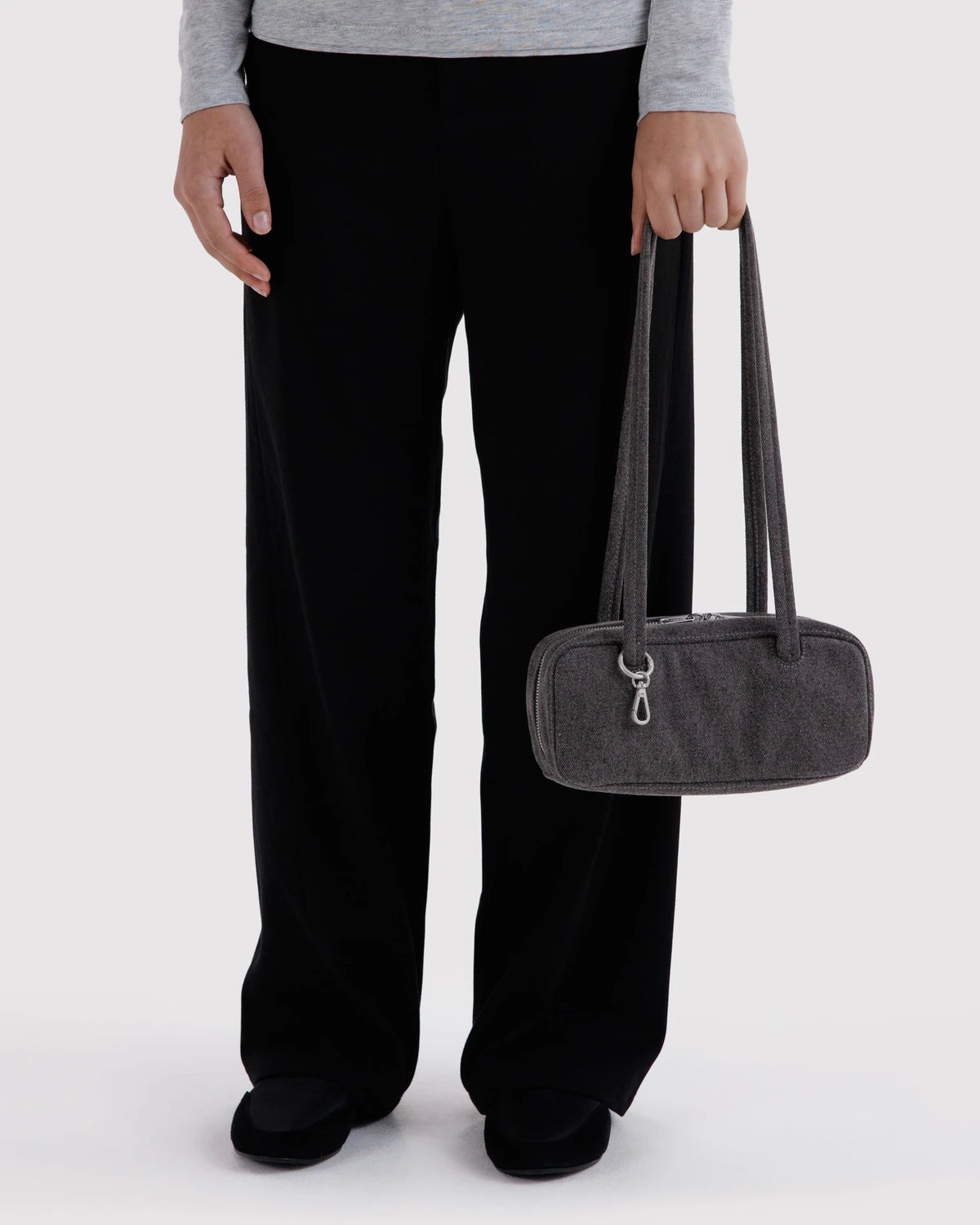 Baggu - Small Denim Bowler Bag | Washed Black Denim