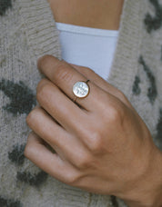 Gem & Blue - Pearl Moon Ring | Size 8