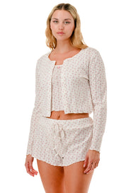 Cardigan Loungewear Set | Pink Floral