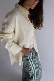 LOCOLINEN - Linen Pant | Green Check