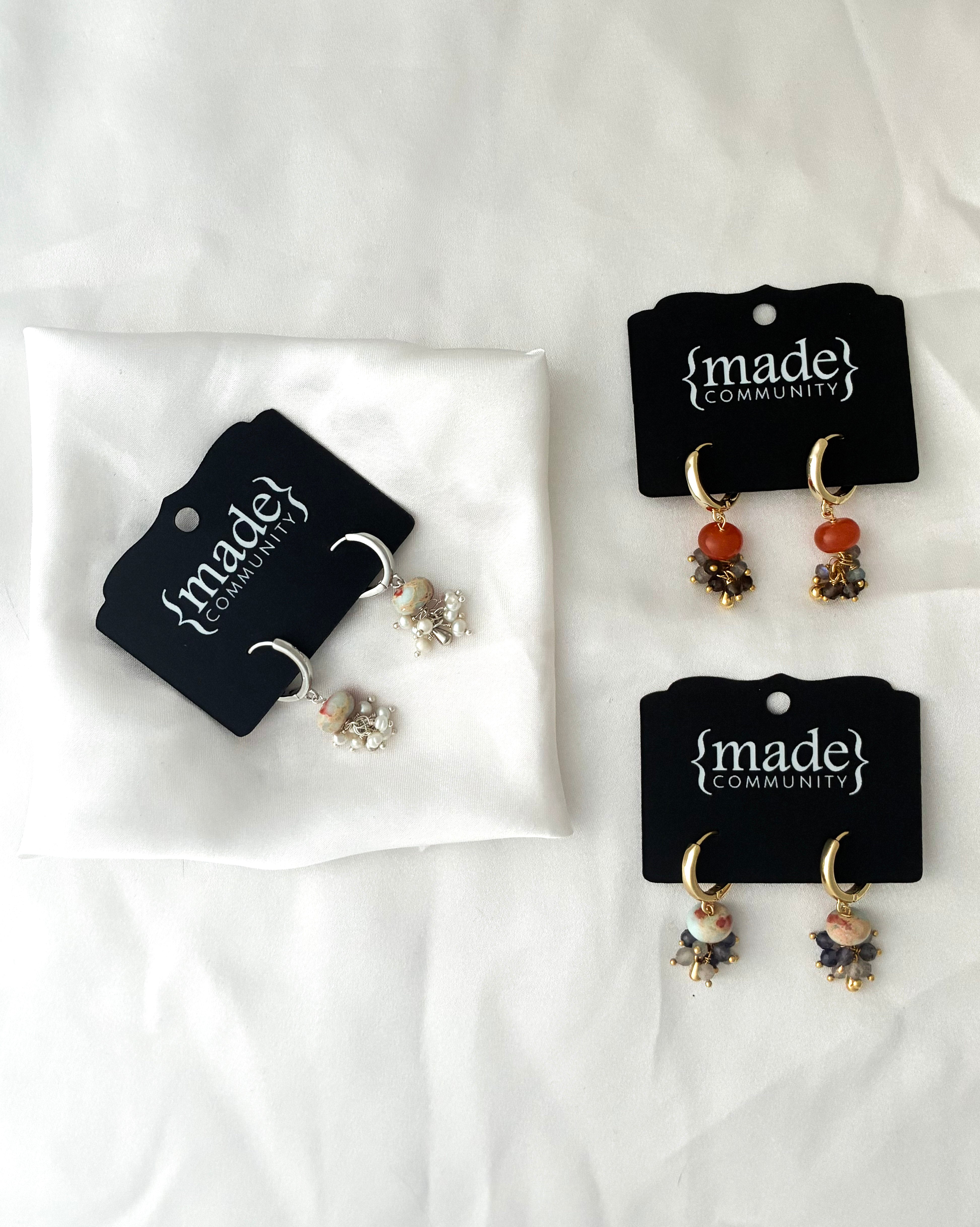 Made Community - Bead Cluster Short Earrings