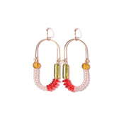 Michelle Starbuck Designs - Hyacinth, Rose, Olive, and Topaz Balance Earrings: Brass
