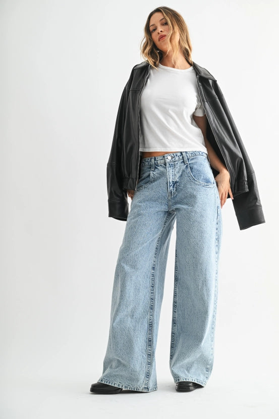 Just Black Denim - The Super Wide Leg Jean | Medium Denim