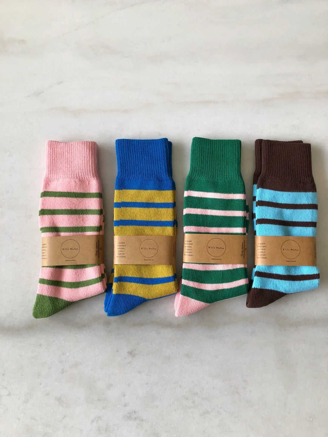 Billy Bamboo - Makino Pop Stripe High Socks | Sky Mocha