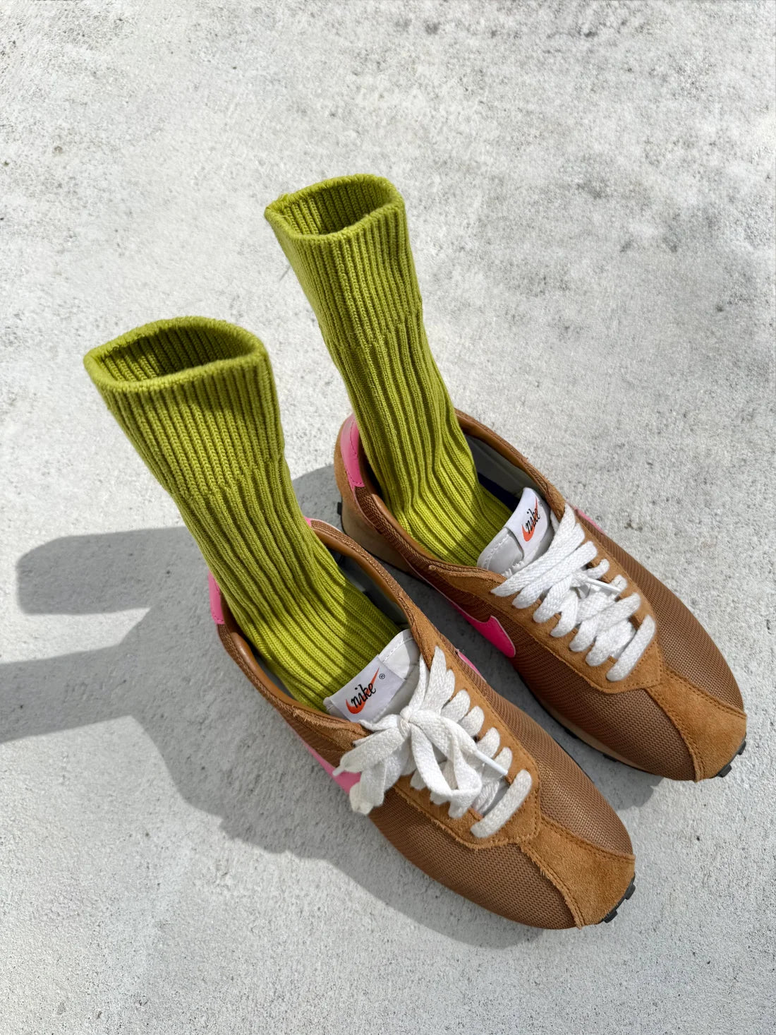 Billy Bamboo - Ribbed Cotton High Socks | Avocado