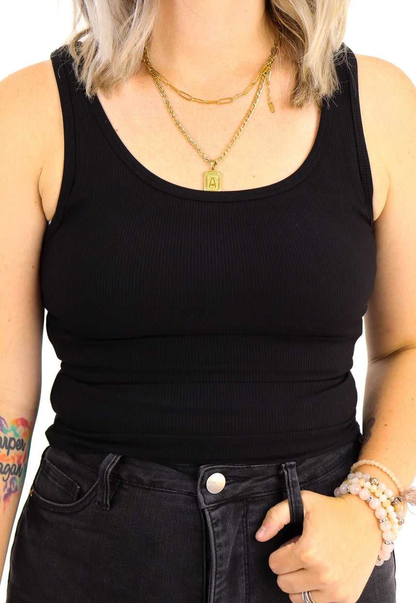 Alexander Jane - The Micro Ribbed Tank | Black