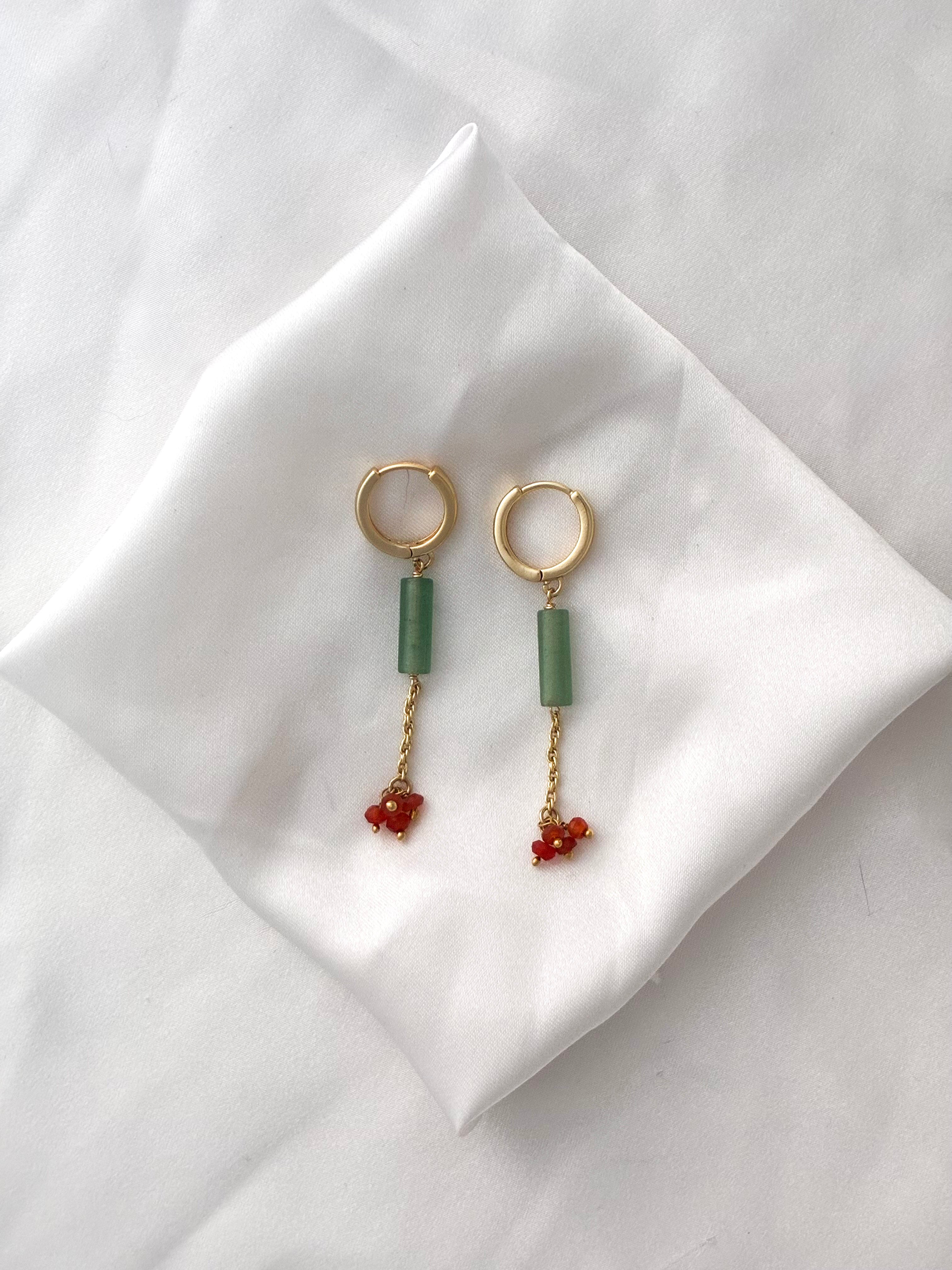 Made Community - Long Bead + Cluster Hoop Earring