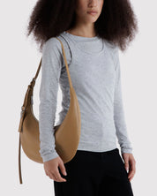 Baggu - Medium Recycled Leather Flat Crescent | Dune