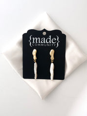 Made Community - Sculptural Stick Peal Drop Earrings