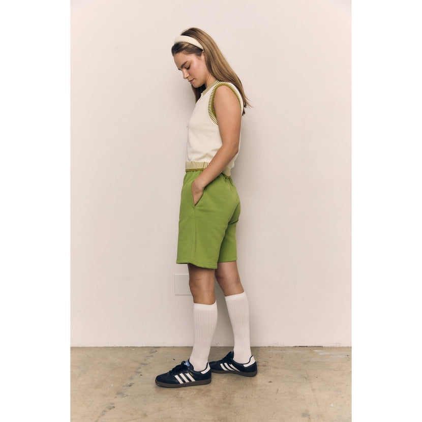 Blank Lab - Collar Contrast Vest | Ivory & Green