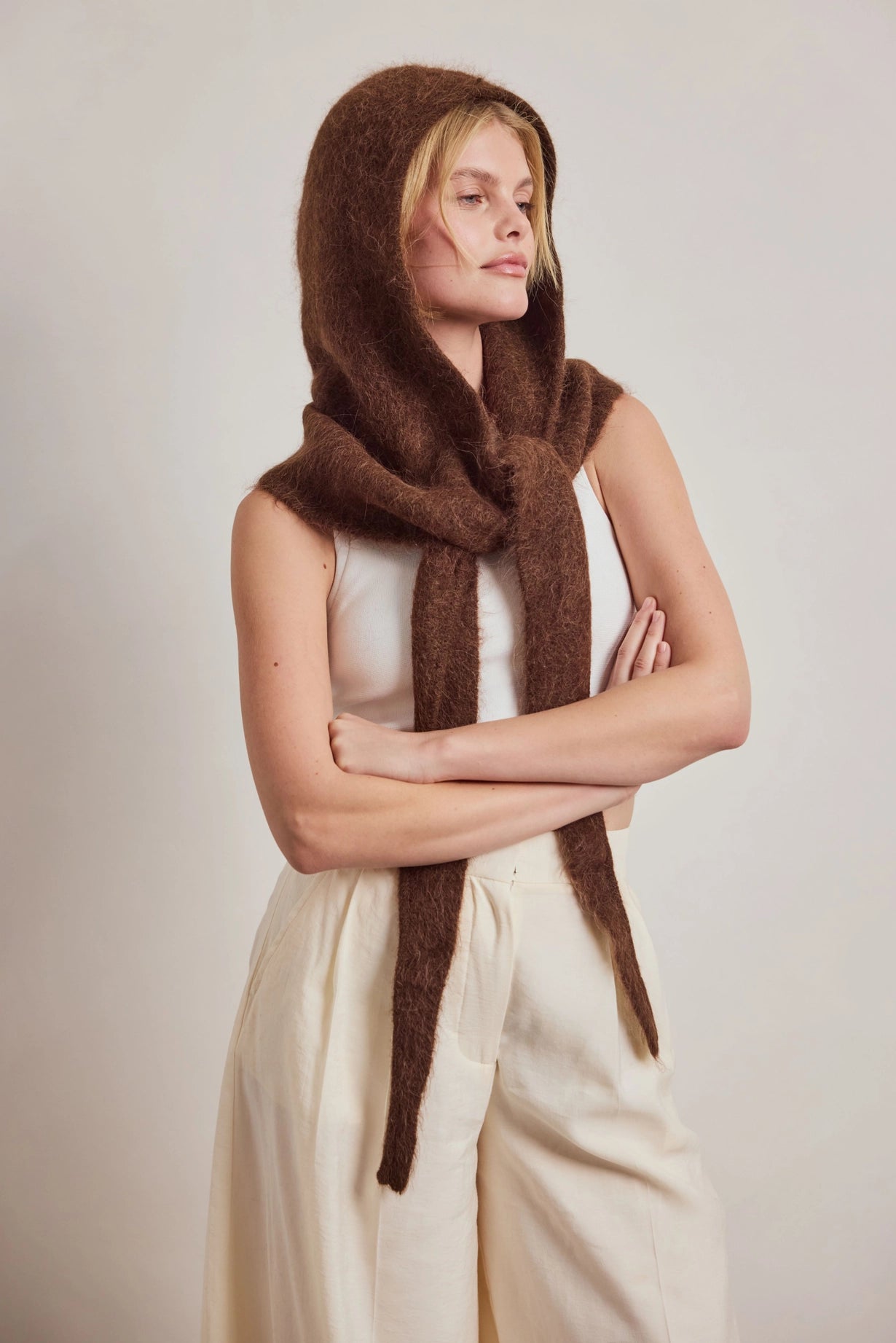 Arctic Fox & Co. - The Alpaca Hooded Scarf | Dark Coffee