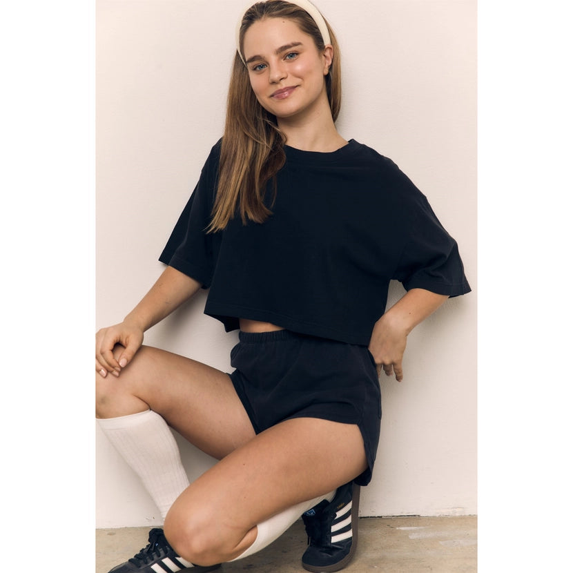 Blank Lab - Loose Fit Cropped Tee | Black