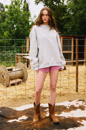 Reversible Mock Neck Sweatshirt | Heather Grey