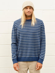 Mollusk - Striped Linen Sweater | Navy Stripe