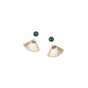 Michelle Starbuck - Malachite Mini Pleat Jacket Earrings