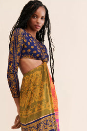 Farm Rio Bandana Dream Cut-Out Maxi Dress (L)