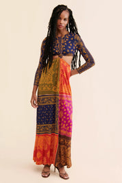Farm Rio Bandana Dream Cut-Out Maxi Dress (L)
