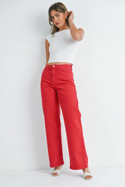 Just Black Denim - Relaxed Wide Leg | Vintage Red