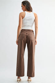 Just Black Denim - HR Twist Seam Barrel Jean | Vintage Brown