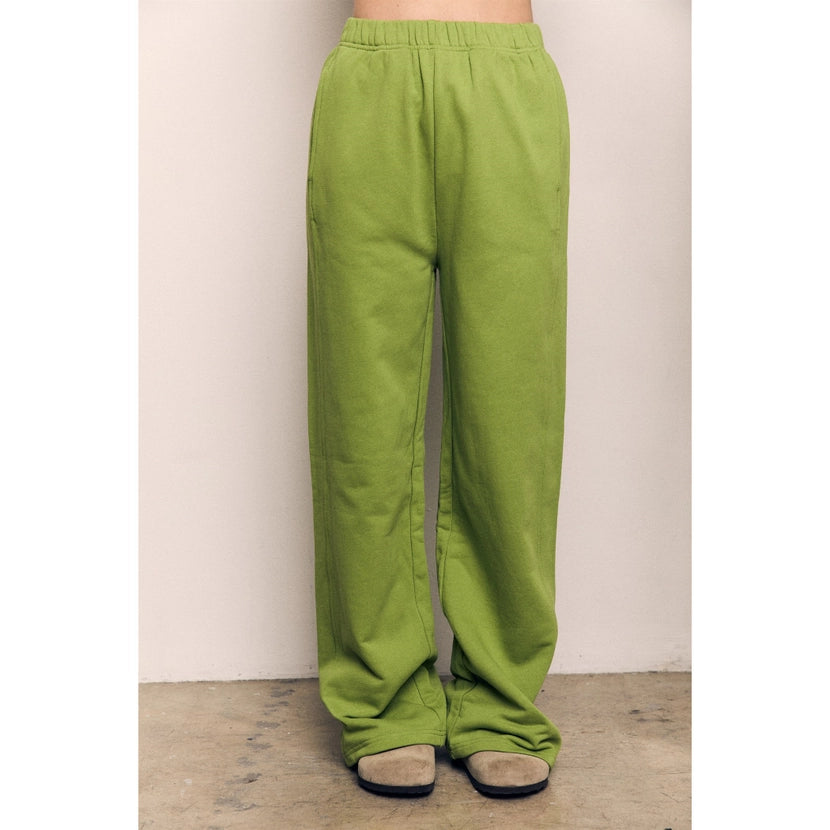 Blank Lab - Organic Cotton Terry Wide Pants | Peridot