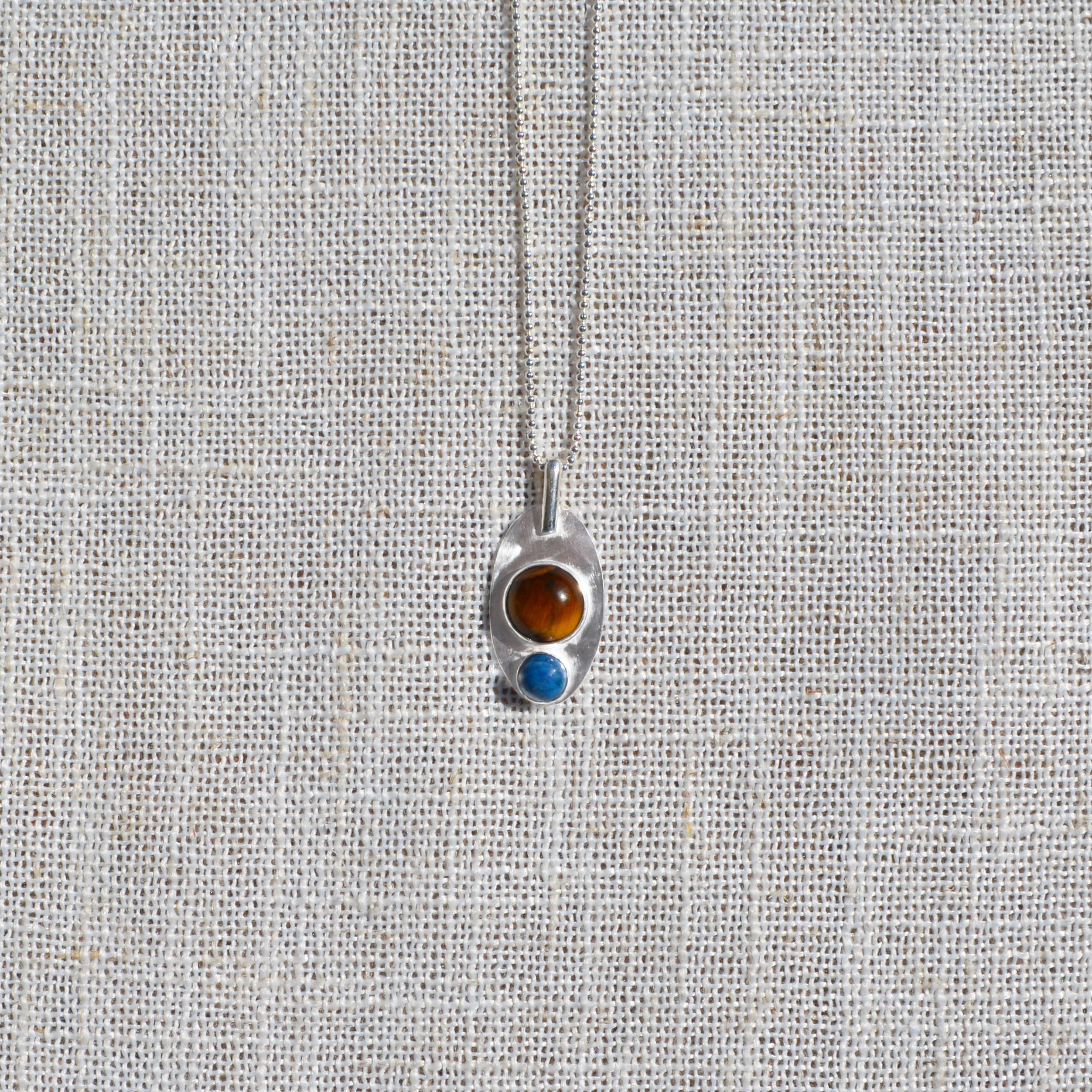 Gem & Blue -  Tiger's Eye & Lapis Pendant