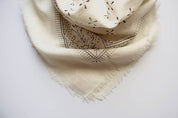 Eco Raw Studio - Classic Print Naturally Dyed Bandana | Cream with Black Ink