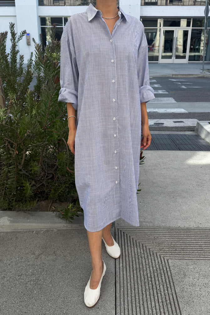 Le Bon Shoppe - Artist Long Shirt  | Blue Pinstripe