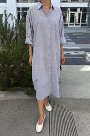 Le Bon Shoppe - Artist Long Shirt  | Blue Pinstripe