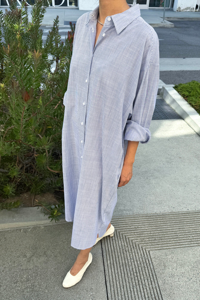 Le Bon Shoppe - Artist Long Shirt  | Blue Pinstripe
