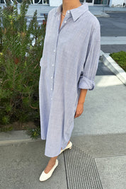 Le Bon Shoppe - Artist Long Shirt  | Blue Pinstripe